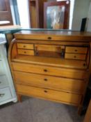 A mid 20th century continental cylinder bureau,