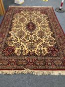 A machined, Persian design rug,
