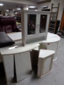 Four bathroom cabinets (various,