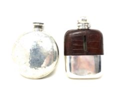 Two vintage hip flasks
