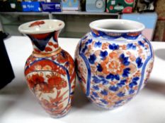 Two Chinese Imari vases