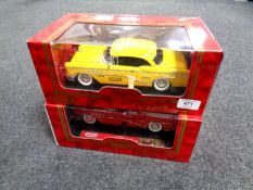 Two Mira 1:18 die cast vehicles - Buicks