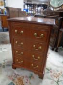 A reproduction mahogany hifi cabinet in the form of a Georgian chest