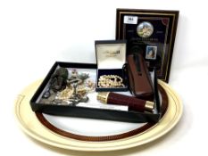 A quantity of six pences, costume jewellery,