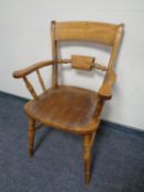 A beechwood kitchen armchair