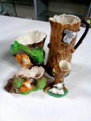 Four Hornsea vases (as found)