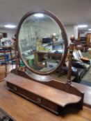 An Edwardian mahogany dressing table mirror