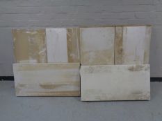 Six metal piano moving dollies on castors