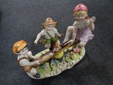 An Italian pottery figure group,