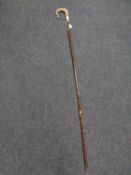 A horn handled shepherd's crook