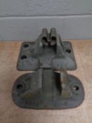 Two cast iron railway track chairs circa 1940's.