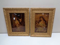 A pair of 19th century crystoleums in gilt composite frames