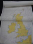 A roll of sea depth maps,