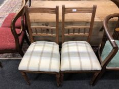 Two Edwardian oak bedroom chairs