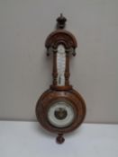 A carved Edwardian barometer (as found)