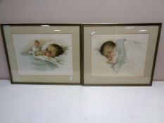 Two framed Bessie Pease Gutmann prints,