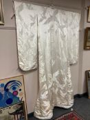 A two tone cream Japanese kimono,
