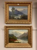 20th century school : A view across a valley landscape, oil on board, 34 x 24 cm,