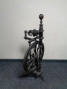 An antique spinning wheel
