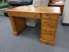 A pine computer desk