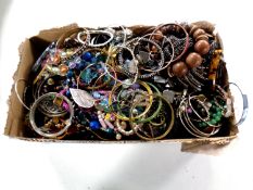 A large box of costume jewellery