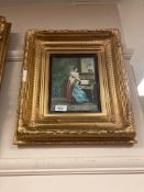 A photogravure : The first piano lesson, 17 x 22 cm,