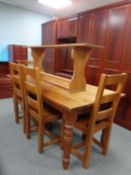 A traditional style pine farmhouse table,