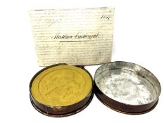 A velum warrant dated 1860 assigned to Matthew Cartwright,