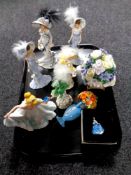 A tray of various figures including Disney, Bradford Exchange, Hamilton Collection,