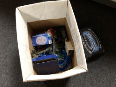 A box containing remote control helicopter, bodyelastic kit,