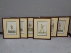 A set of six framed boxing prints