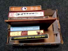 A box of approximately nine Folio Society and other volumes including Agatha Christie's Miss Marple,