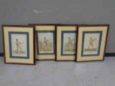 A set of four framed boxing prints