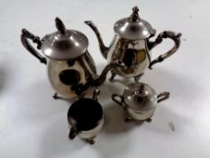 A silver plated four piece tea service