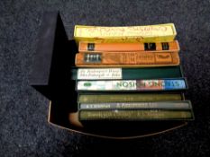 A box of Folio Society volumes including Travels with a Donkey by Robert Louis Stephenson,