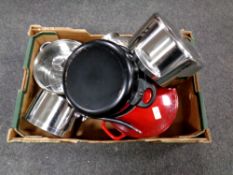 A box of cast cooking pot,