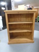 A set of pine bookshelves