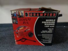 A Champion pressure washer (boxed) together with a folding multi purpose table,