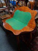 A Victorian mahogany turnover topped card table