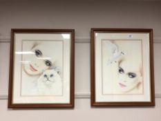 Howard Robinson : Portrait of a cat with a lady,