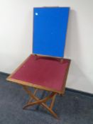 A folding campaign style card table together with one further folding table