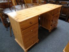 A contemporary pine desk