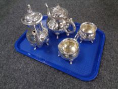 A four piece plated tea service