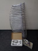 A chrome twin bar radiator with thermostatic valves together with a kitchen mixer tap (new).