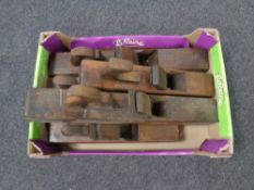 A box of six vintage block planes.