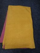 A hand stitched Durham quilt - Mustard and maroon