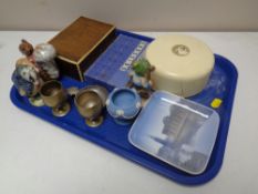 A tray of miscellany to include boxed Wedgwood Jasperware pin dish,