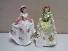 Two Royal Worcester limited edition figures, Sweet Primrose and Sweet Rose,