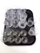 A tray of assorted glass,