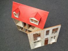 A twentieth century dolls house together with a large quantity of dolls furniture